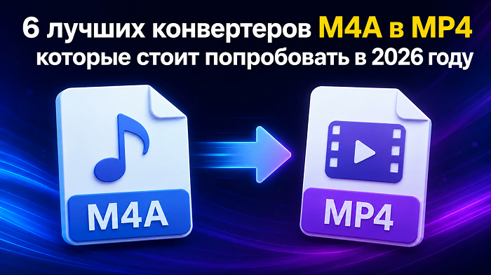 6 лучших конвертеров M4A в MP4 в 2026 году