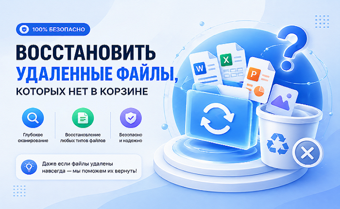 Восстановить удаленные файлы, которых нет в корзине