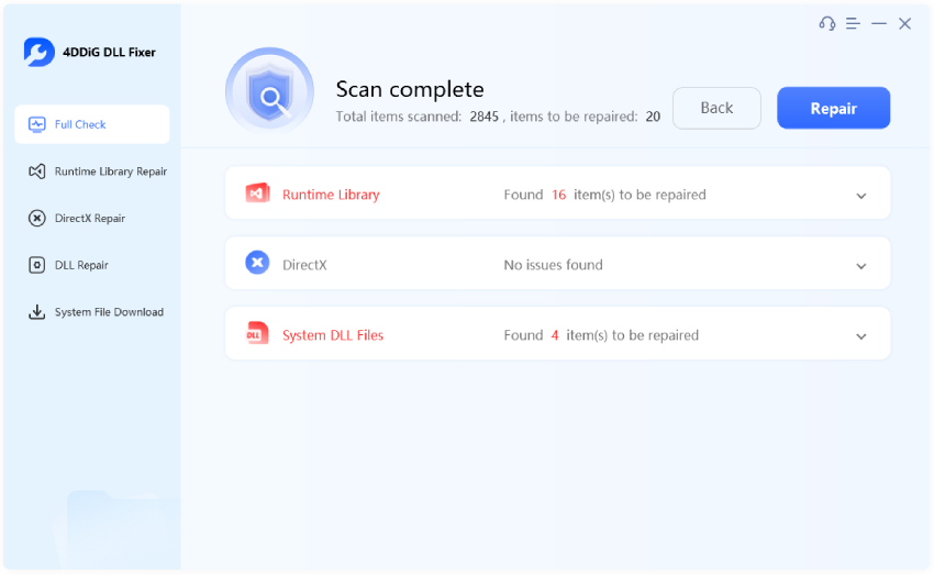 點選「修復」按鈕