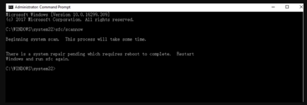 輸入「SFC /scannow」