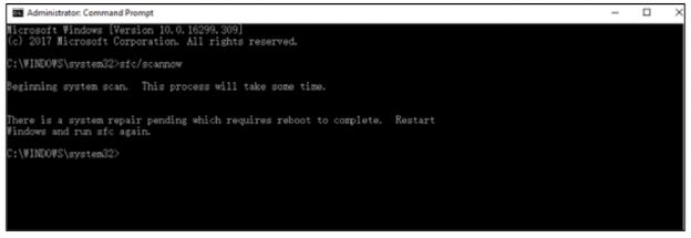 輸入「sfc /scannow」指令
