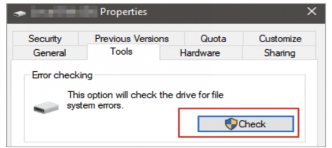 選取「工具」標籤後點擊檢查