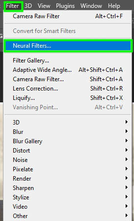 點選「神經網路濾鏡(Neural Filters)」