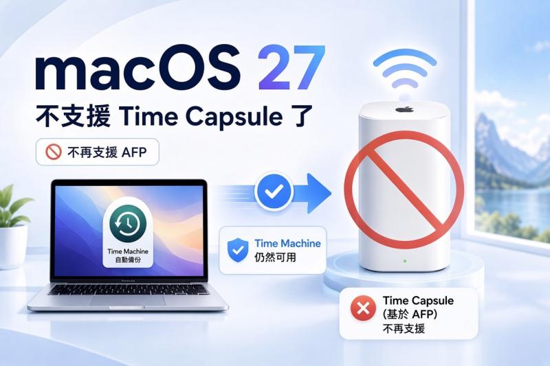 macOS 27 不支援 Time Capsule