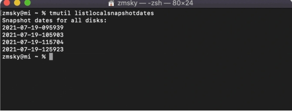 移除本機快照清理系統佔用空間
