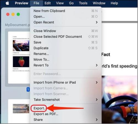 選擇要轉換的PDF檔案點擊檔案按鈕後匯出