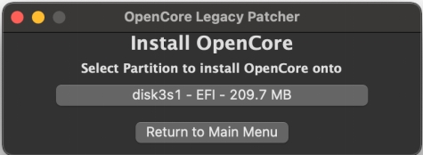 將 OpenCore 安裝到安裝磁碟中