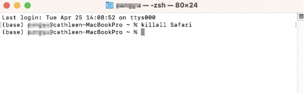 透過終端機強制結束Mac