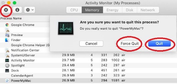 強制結束應用程式