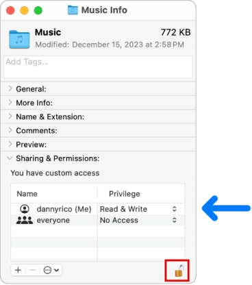 點擊鎖形圖標解鎖權限設定
