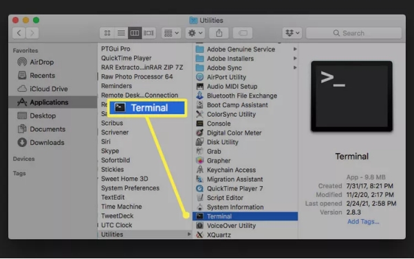 Mac開啟終端機界面