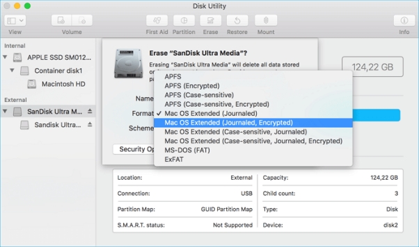 選擇外接硬碟，點擊「抹掉」