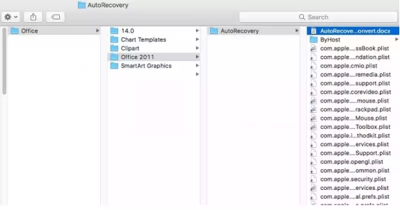 在開啟的資料夾中尋找類似檔案