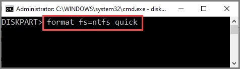 format F: /fs:NTFS /q /v:MyDrive