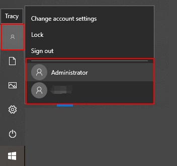 切換至管理員帳戶登入系統