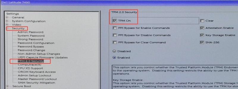 勾選「TPM 開啟」點擊確定