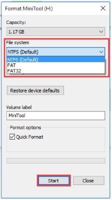 選擇 FAT32 或 NTFS 檔案系統
