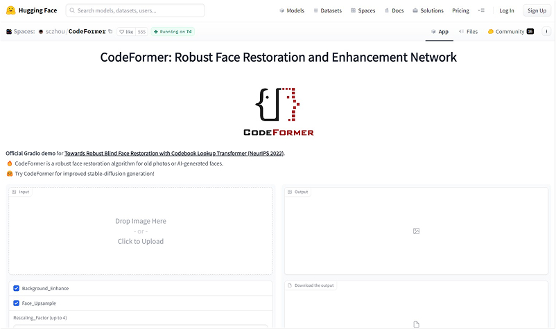 CodeFormer人臉修復工具界面