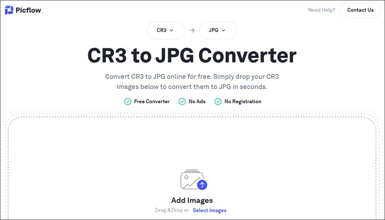 開啟線上 CR3 轉 JPG 工具網站
