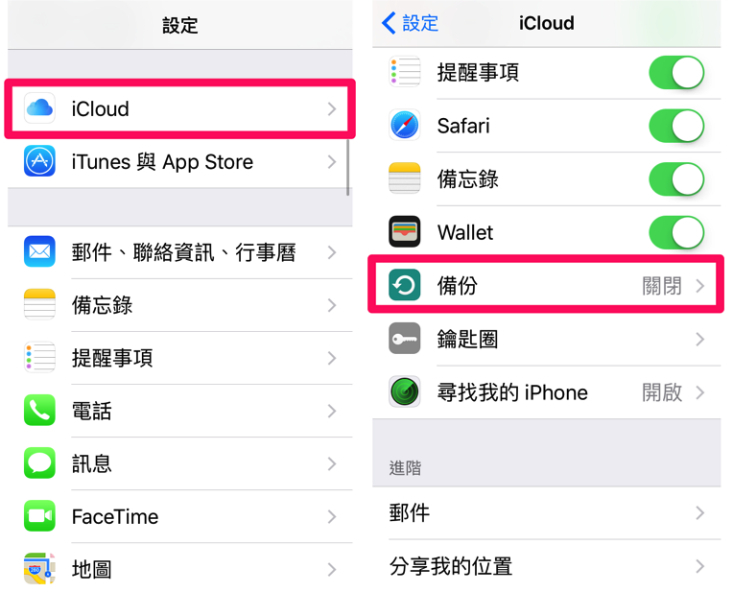 iCloud備份