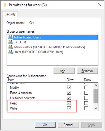 檢查磁碟是否顯示 「唯讀」 狀態