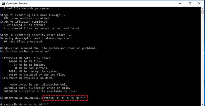 透過attrib指令恢復中毒隨身碟不見的資料