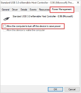 關閉 USB 省電選項