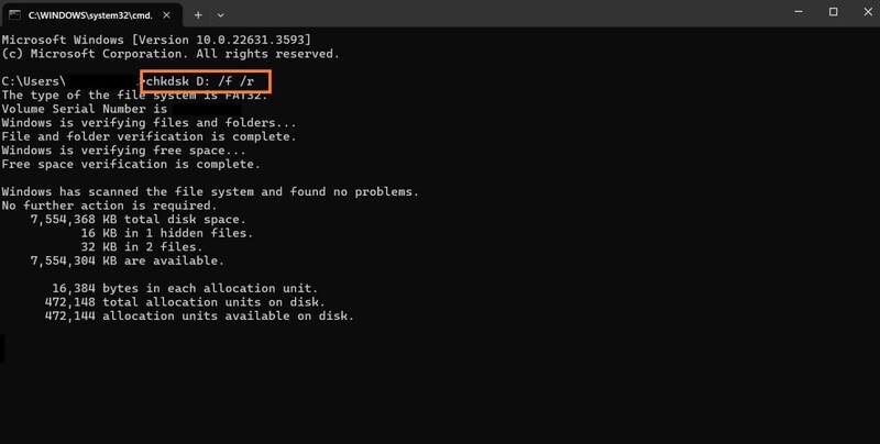 使用CMD指令修復壞掉的USB
