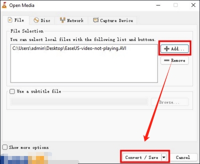 新增,然後點選「轉換/儲存」