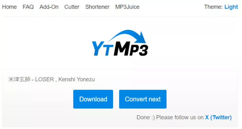 下載轉換完成的 MP3 檔案