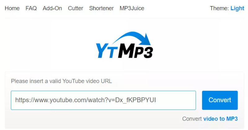 將 YouTube 網址貼入 YTMP3