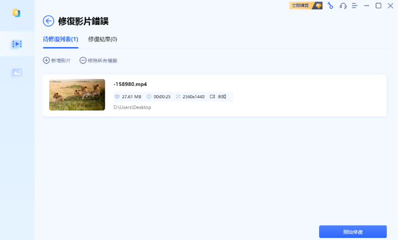 Tenorshare 4DDiG 影片修復開始修復