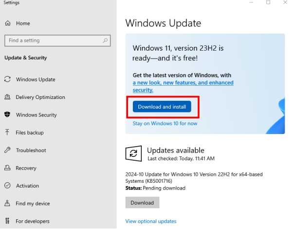 點擊「下載並安裝」按鈕