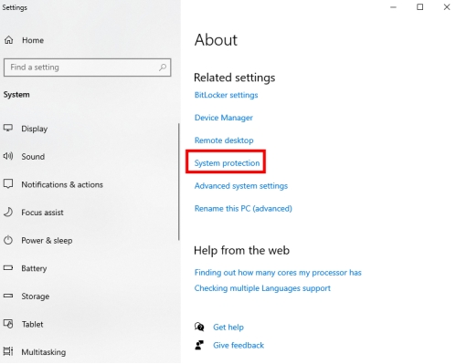 進入「系統保護」點擊屬性