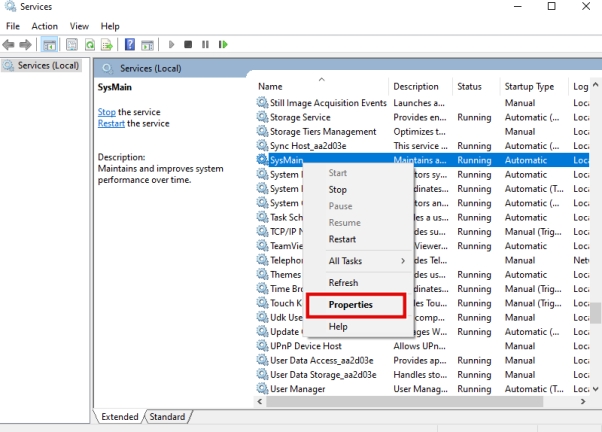 找到 SysMain（Superfetch 的新名稱）
