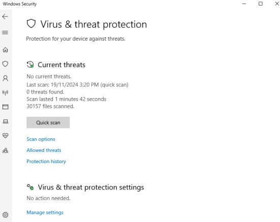  點擊 「快速掃描」 或 「完整掃描」