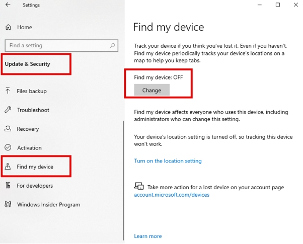 將開關設為 「關閉」