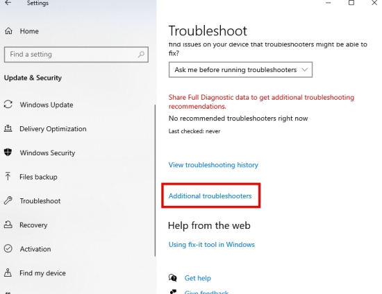 選擇「Windows Update」