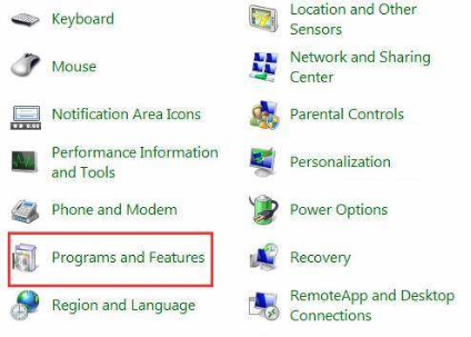 從「程式和功能」開啟並選擇卸載