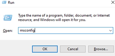 輸入「msconfig」並按enter