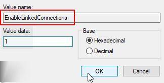 重新命名為:EnableLinkedConnections