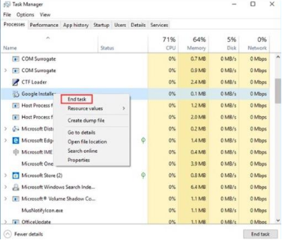 右鍵選擇「結束工作」