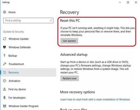 重設 Windows 電腦