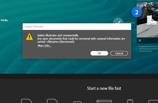 重新開啟 Adobe Illustrator