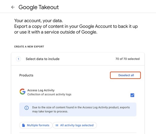 點擊「取消全選」