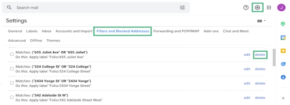 點擊「過濾和阻止的地址」