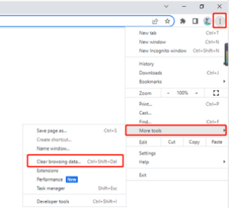 清除網頁瀏覽器上的快取和 Cookie