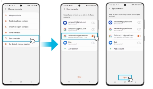 進入帳戶設定選擇「帳戶與同步」