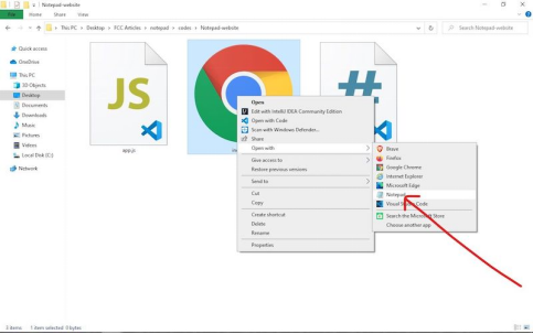 選擇「Notepad」或「記事本」