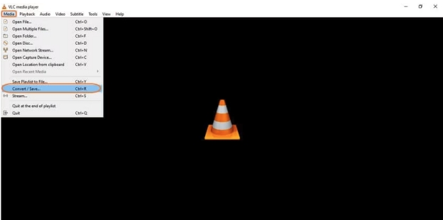 選擇「媒體」>「轉換/儲存」